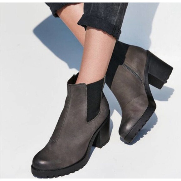 Vagabond Shoes - VAGABOND NUBUCK GRACE DARK GREY BOOTIES Block Heel Platform Boots ~ NIB 9.5 / 10